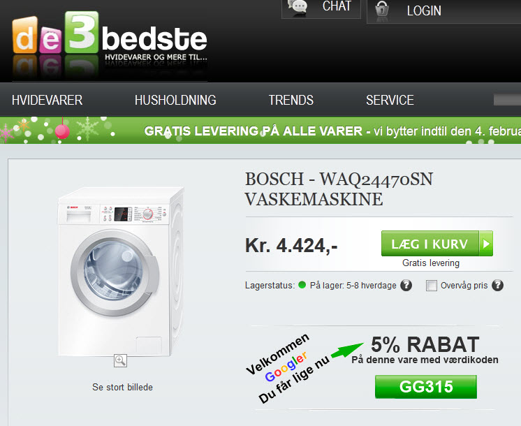 De3Bedste rabatkode til Google besoegende