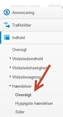 GA Indhold Hændelser Oversigt